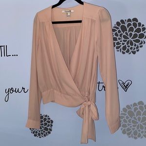 Forever21 Pink Long Sleeve Blouse